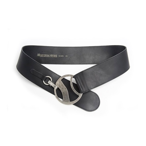 Amsterdam Heritage NWOT Lieve Hook Up Belt in Black Size 80 - Picture 2 of 4